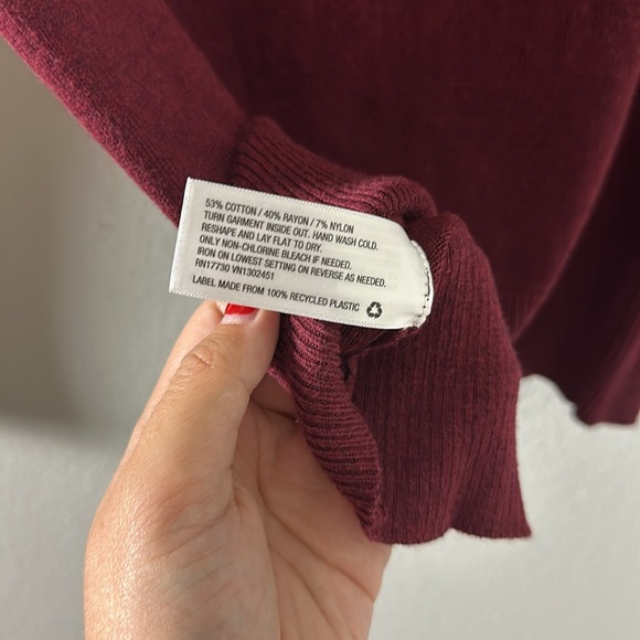 Merona Brand Maroon Red Jeweled Collar Button Up Cardigan - Picture 6 of 6